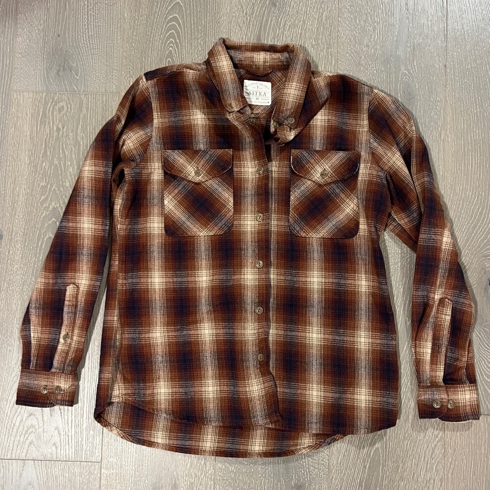 SITKA ECOLOGYST plaid collared shirt women's size